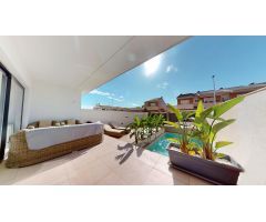 Planta baja moderna con piscina y jardín privado en Pilar de la Horadada