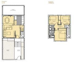 Adosado 3 dormitorios con jardín 37 m2 y patio trasero 16.82 m2