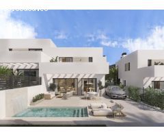 Semi-detached house 3 bedrooms and living room 9.5 m2 with own pool, garden 160 m2, semi-basement 63