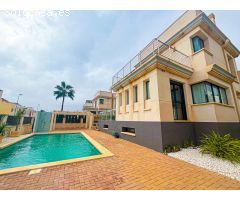 VILLA DE LUJO EN LA ZENIA. 5 DORM. 4 BAÑOS. PISCINA PRIVADA. PARCELA 410 M2.