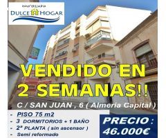 OPORTUNIDAD! Piso de 3 DORMITORIOS + 1 BAÑO para entrar a vivir! En Almeria Capital, casco antigüo