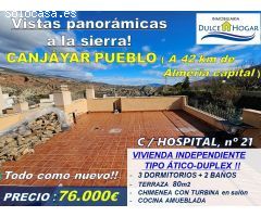GRAN OCASION EN CANJAYAR!! ATICO-DUPLEX de 3 DORMITORIOS + 2 BAÑOS  + TERRAZA de 80m2 + CHIMENEA