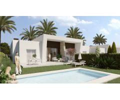 Villas pareadas de obra nueva en una planta con piscina privada