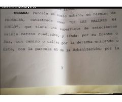 Se vende parcela en Les Mallaes