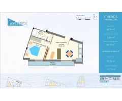 Estrena piso cerca de la playa, 1 dormitorio de obra nueva con vistas al futuro.