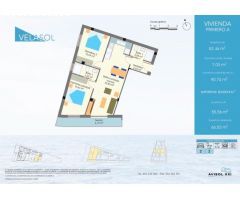 Estrena piso cerca de la playa, 2 dormitorios de obra nueva con vistas al futuro.