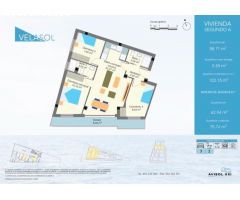 Estrena piso cerca de la playa, 3 dormitorios de obra nueva con vistas al futuro.
