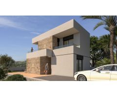 VENTA-OBRA NUEVA-EL BALCÓN DE FINESTRAT-VILLA-3D-3B-140m2-PARCELA 322 M2-TERRAZA-PISCINA-VISTAS AL M