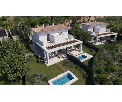 Mallorca, Cala Romántica, se vende pareado de obra nueva con 2 habitaciones y piscina comunitaria