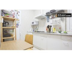 Amplia habitación con cama doble en alquiler en La Latina