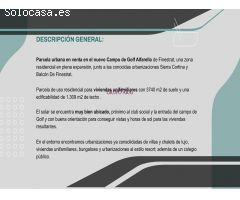OPORTUNIDAD ÚNICA: PARCELA CON VISTAS ESPECTACULARES EN FINESTRAT