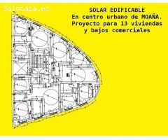 SOLAR EDIFICABLE CON PROYECTO PARA 13 VIVIENDAS. MOANA CENTRO.