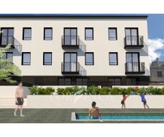 Edificio de obra nueva en Calonge con pisos de estilo moderno con piscina y zonas verdes