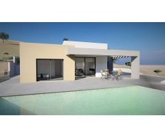En construcción, chalet de diseño moderno todo en una sola planta