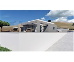 En construcción, chalet de diseño moderno todo en una sola planta