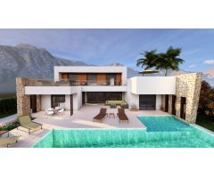 Preciosa villa de diseño moderno en construcción