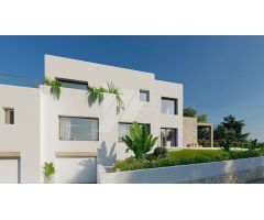 Villa en venta de estilo Ibicenco con vistas al mar, 4 dormitorios y piscina en Calpe, Ortenbach. SI